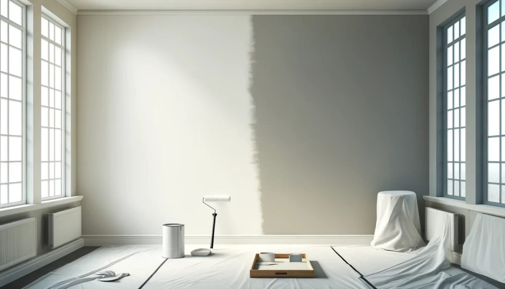 Interior Wall Half-Painted